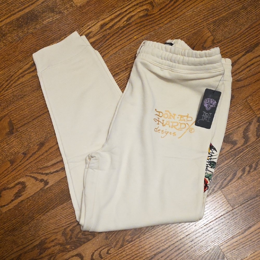 Ed Hardy Joggers with Tiger and Rose Design